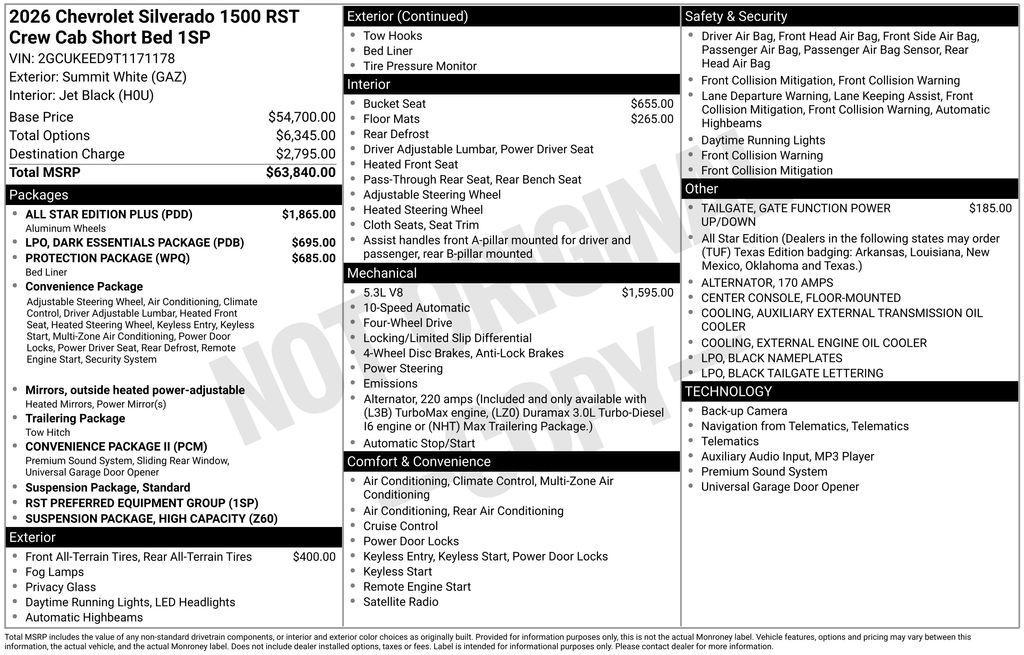 new 2026 Chevrolet Silverado 1500 car, priced at $51,833