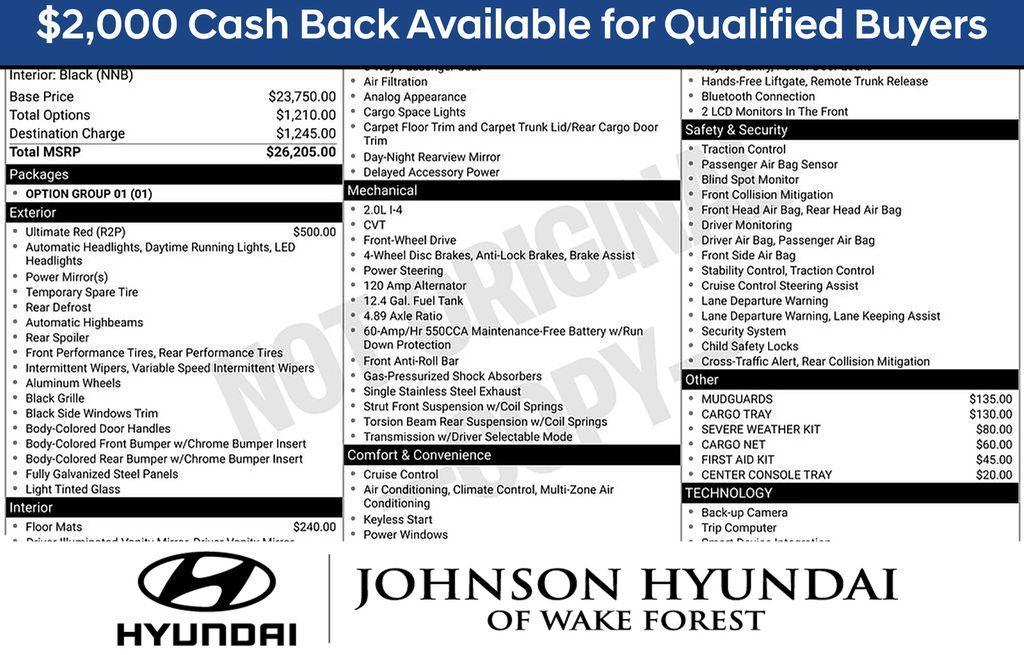 new 2026 Hyundai Elantra car, priced at $24,205