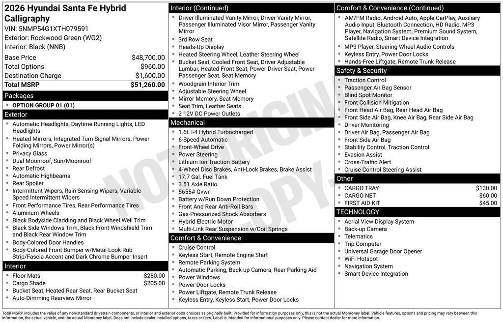 new 2026 Hyundai SANTA FE HEV car, priced at $46,905