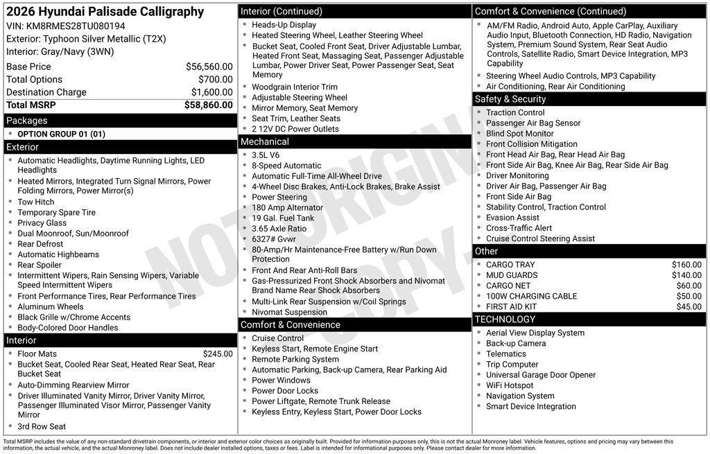 new 2026 Hyundai Palisade car, priced at $55,630