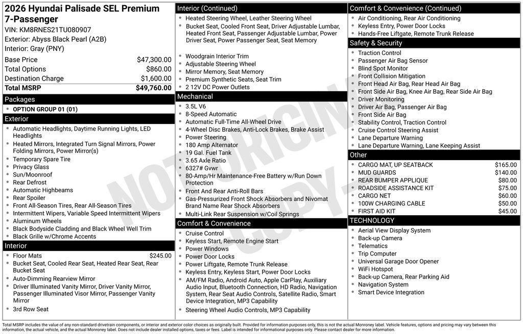 new 2026 Hyundai Palisade car, priced at $46,922