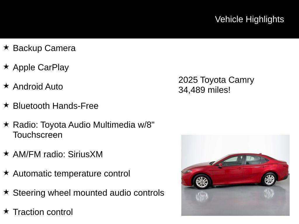 used 2025 Toyota Camry car, priced at $24,987