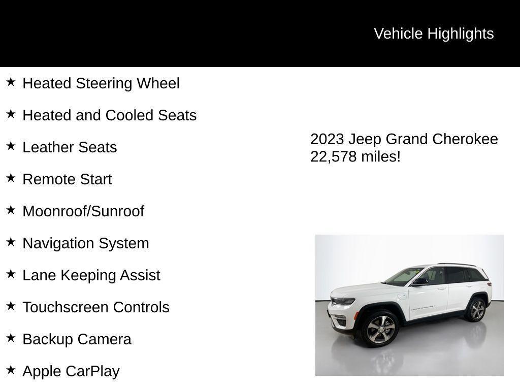 used 2023 Jeep Grand Cherokee 4xe car, priced at $28,995