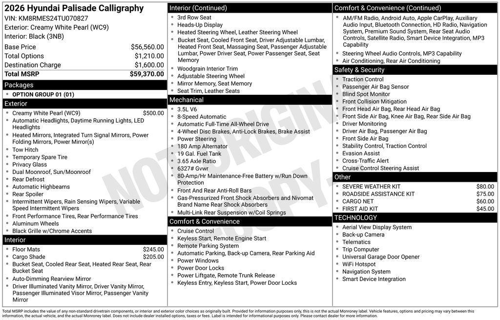 new 2026 Hyundai Palisade car, priced at $56,111