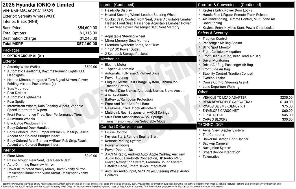 new 2025 Hyundai IONIQ 6 car, priced at $47,999