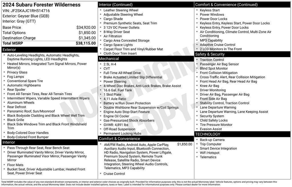 used 2024 Subaru Forester car, priced at $31,480