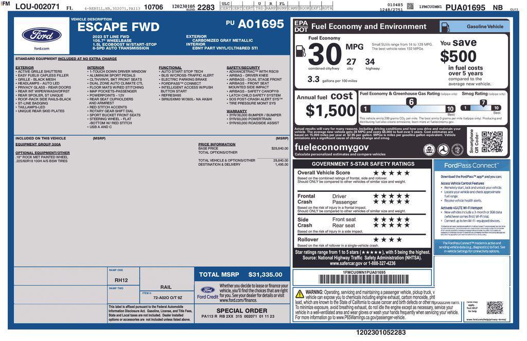 used 2023 Ford Escape car, priced at $18,898