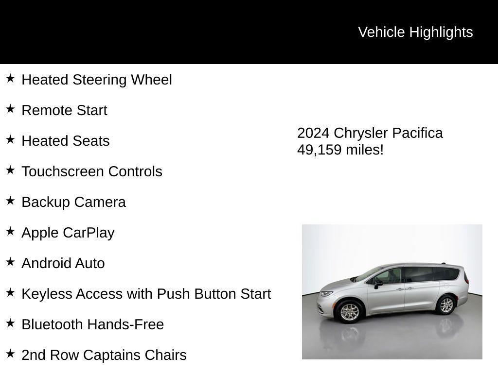 used 2024 Chrysler Pacifica car, priced at $28,998