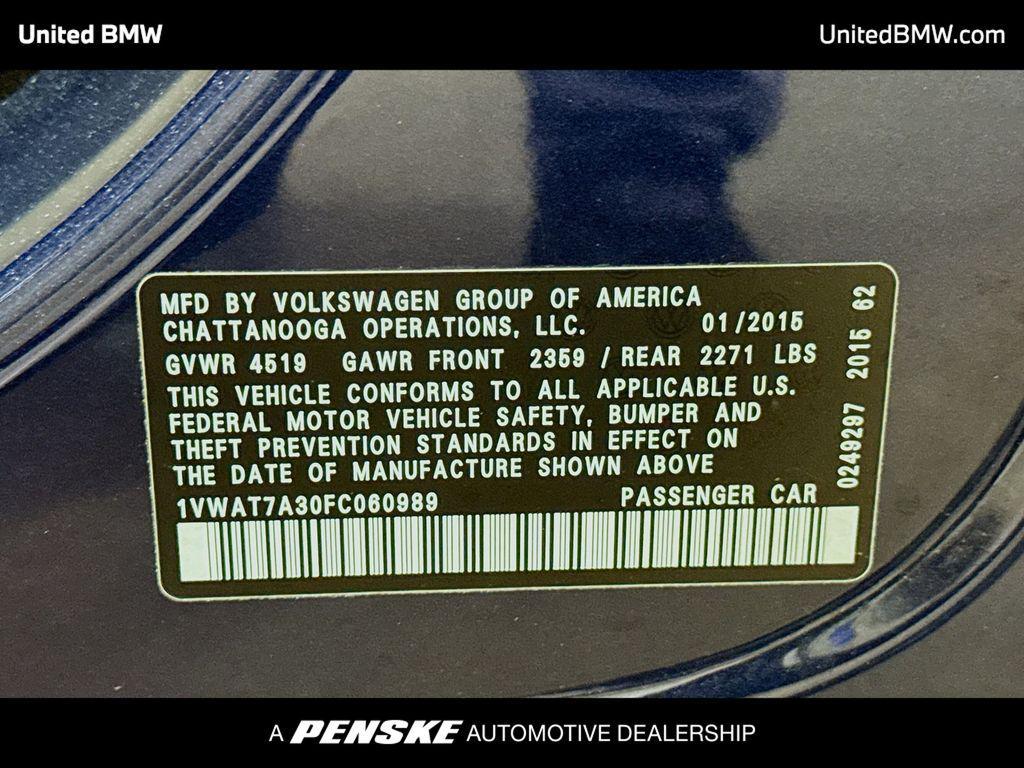 used 2015 Volkswagen Passat car, priced at $7,960
