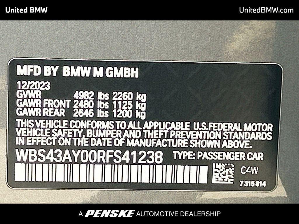 used 2024 BMW M3 car, priced at $86,960