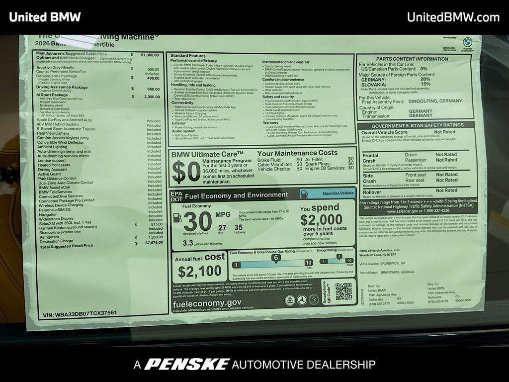 new 2026 BMW 430 car, priced at $67,575