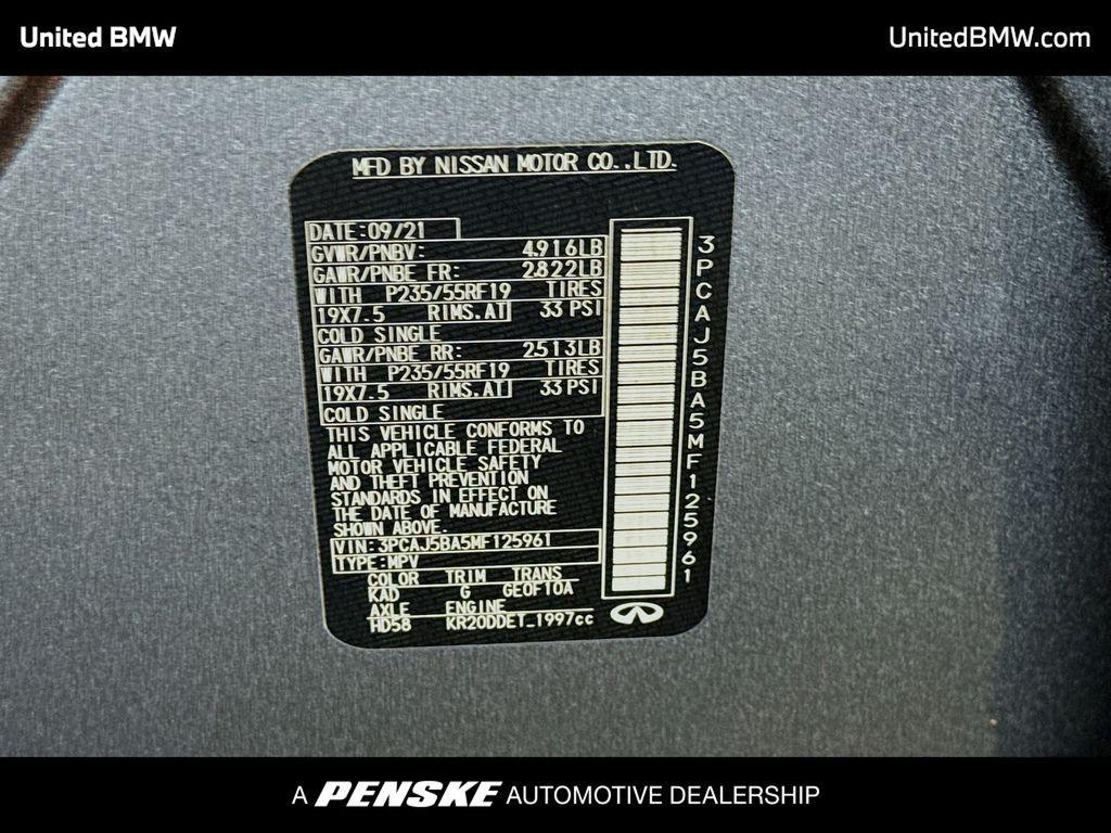 used 2021 INFINITI QX50 car, priced at $18,960