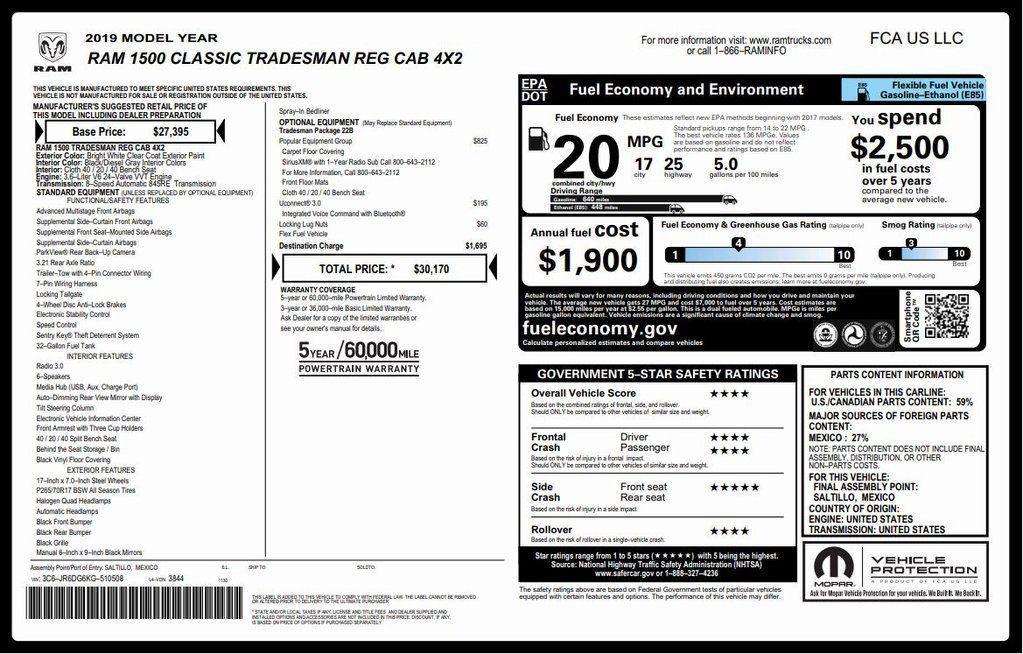 used 2019 Ram 1500 car, priced at $17,500