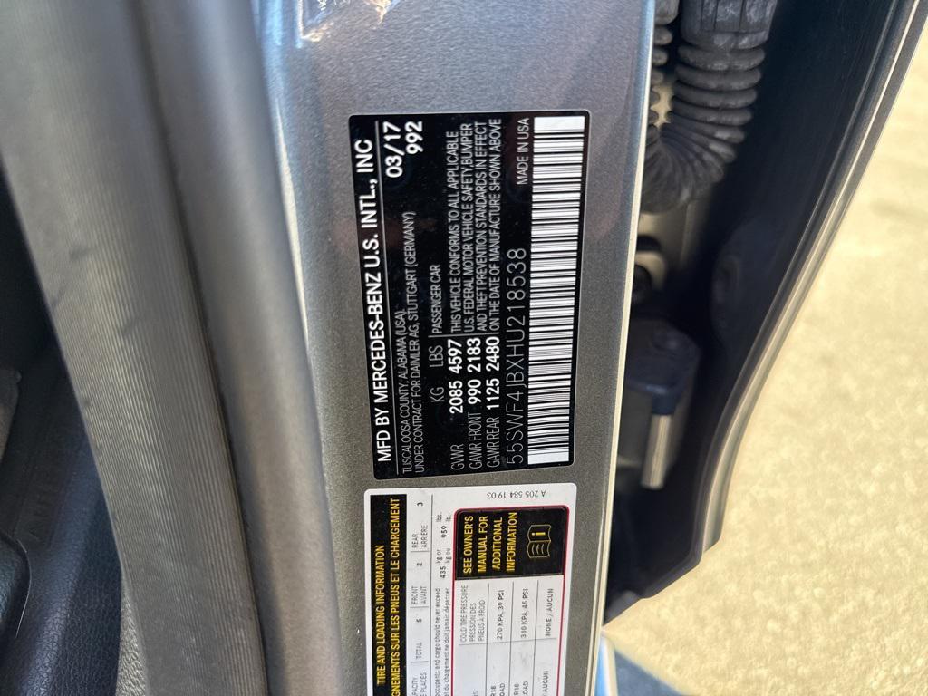 used 2017 Mercedes-Benz C-Class car, priced at $15,500