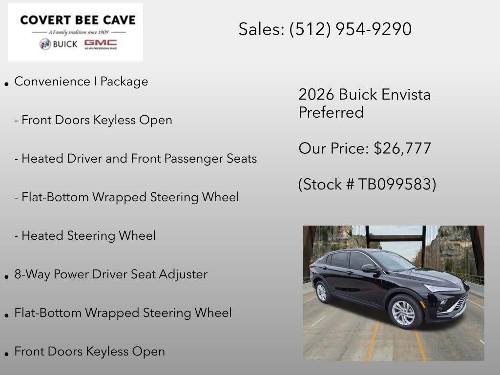 new 2026 Buick Envista car, priced at $26,777