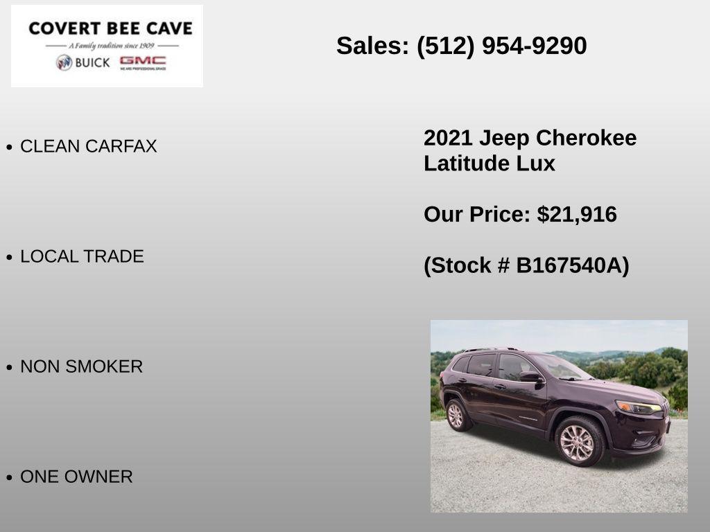 used 2021 Jeep Cherokee car, priced at $21,916