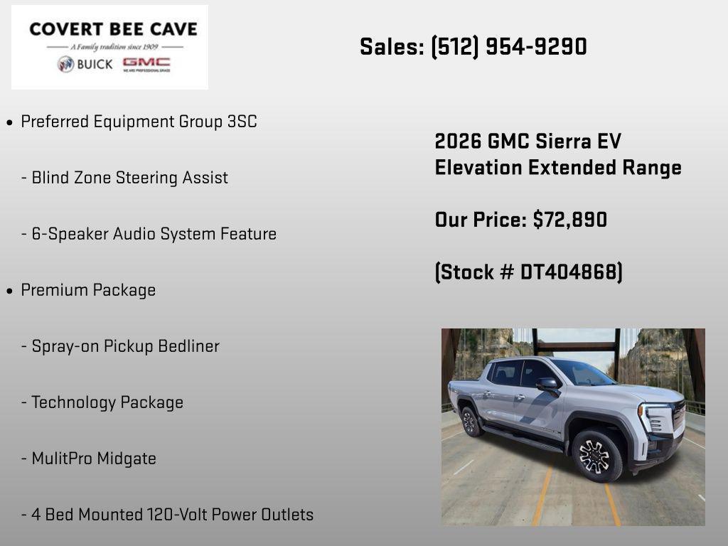 new 2026 GMC Sierra EV car, priced at $72,890