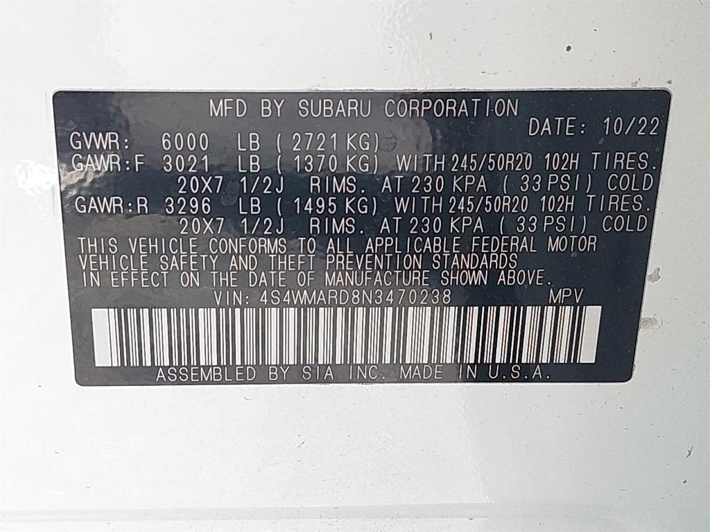 used 2022 Subaru Ascent car, priced at $31,500