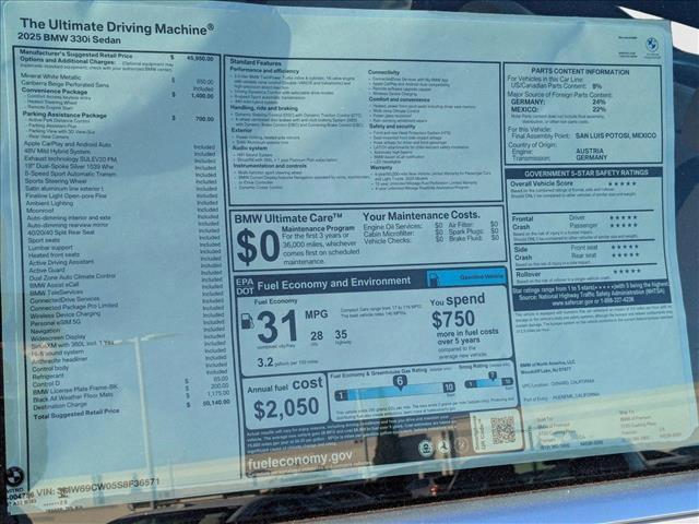 used 2025 BMW 330 car, priced at $50,140