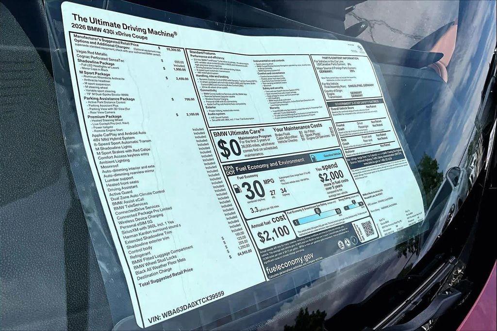 new 2026 BMW 430 car, priced at $64,945