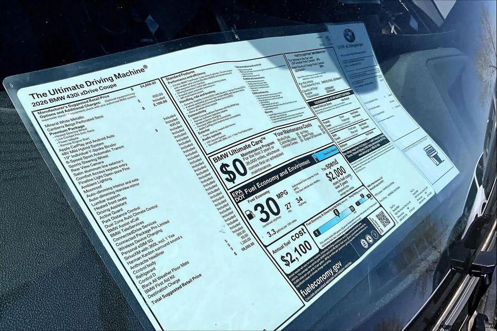 new 2026 BMW 430 car, priced at $59,555