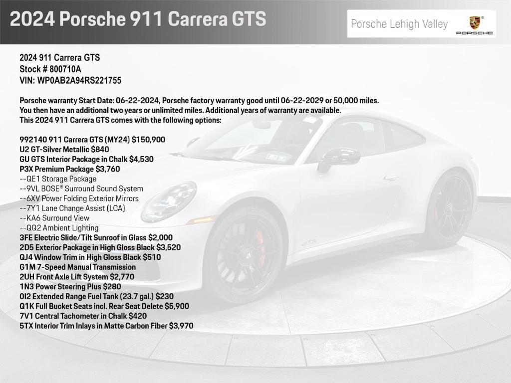 used 2024 Porsche 911 car, priced at $187,700