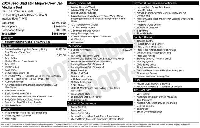 used 2024 Jeep Gladiator car, priced at $38,999
