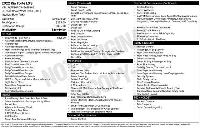 used 2022 Kia Forte car, priced at $14,399