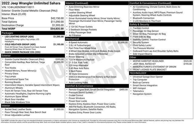 used 2022 Jeep Wrangler Unlimited car, priced at $33,847