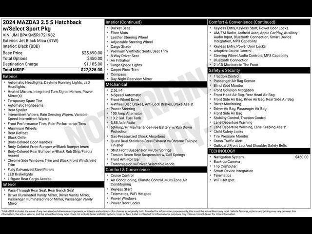 used 2024 Mazda Mazda3 car, priced at $19,775