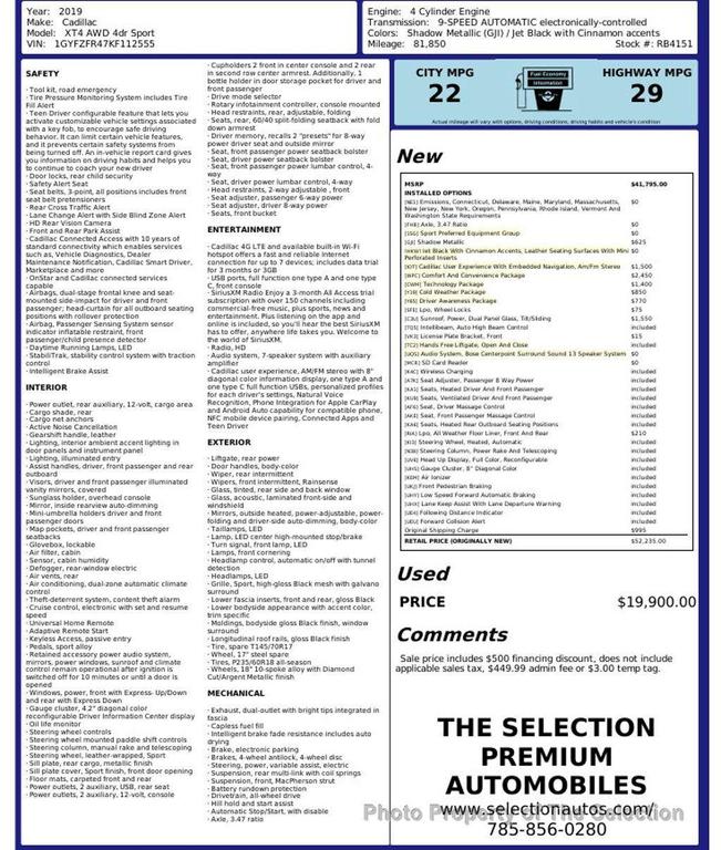 used 2019 Cadillac XT4 car, priced at $19,900