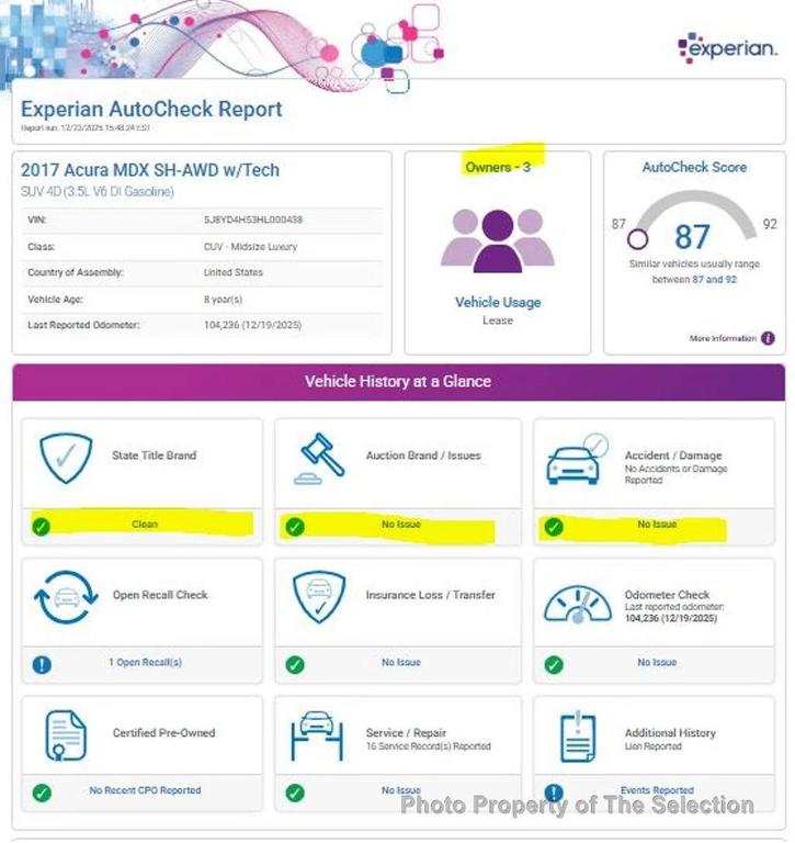 used 2017 Acura MDX car, priced at $18,900