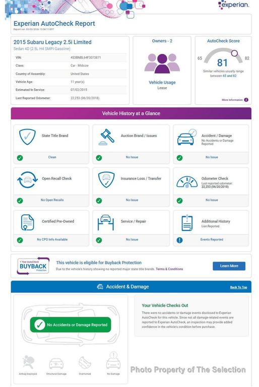 used 2015 Subaru Legacy car, priced at $9,900