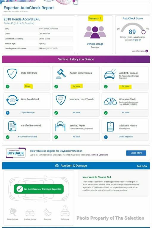 used 2018 Honda Accord car, priced at $16,900