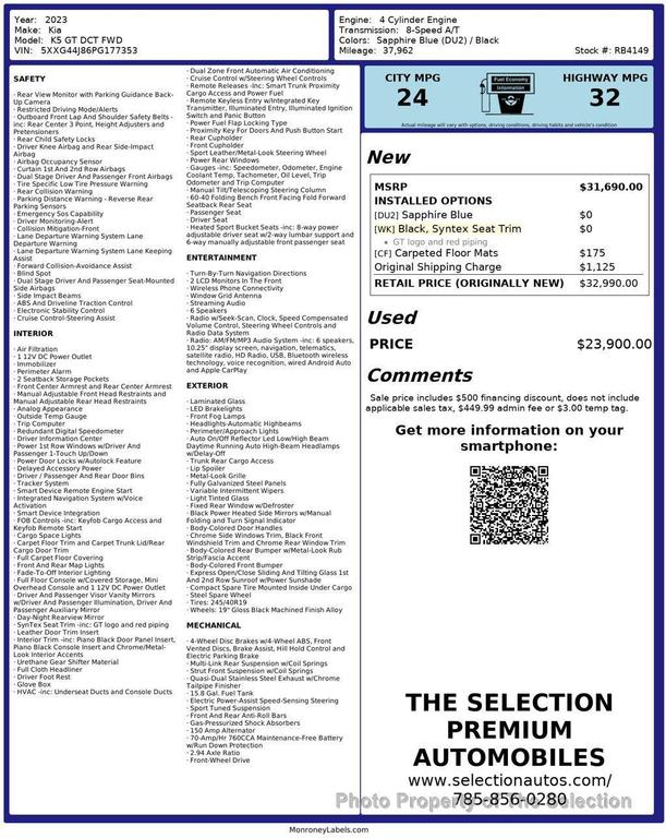 used 2023 Kia K5 car, priced at $23,900