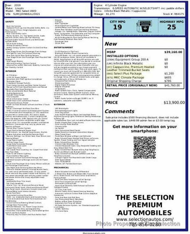 used 2016 Lincoln MKX car, priced at $13,900