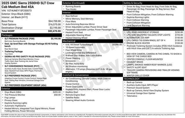 new 2025 GMC Sierra 2500 car, priced at $75,270