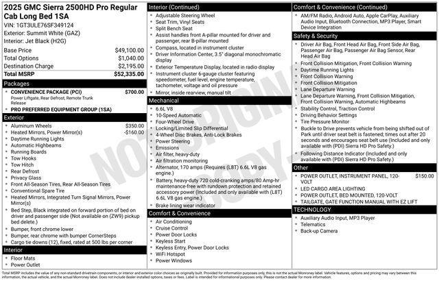 new 2025 GMC Sierra 2500 car, priced at $46,000