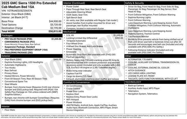 new 2025 GMC Sierra 1500 car, priced at $42,500