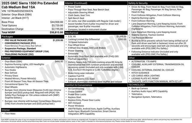 new 2025 GMC Sierra 1500 car, priced at $42,500