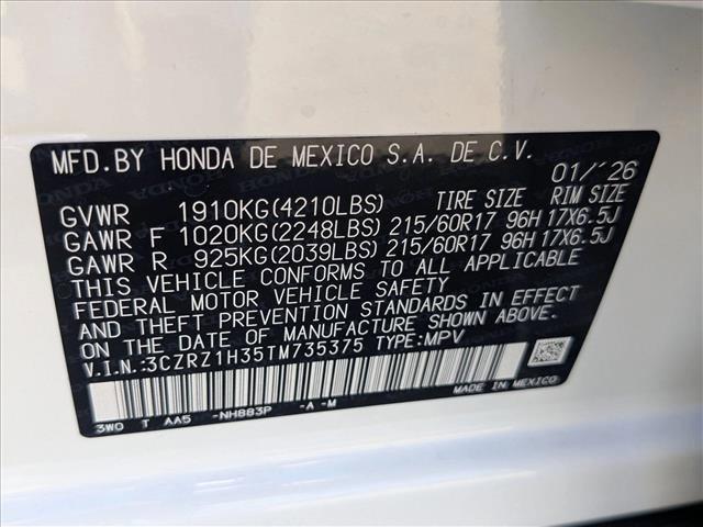 new 2026 Honda HR-V car, priced at $28,405