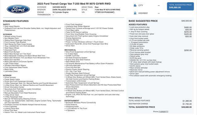used 2023 Ford Transit-250 car, priced at $31,095