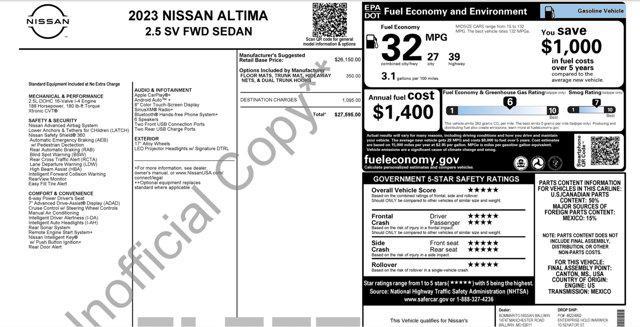used 2023 Nissan Altima car, priced at $16,000