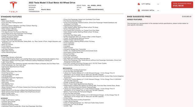 used 2022 Tesla Model X car, priced at $40,300