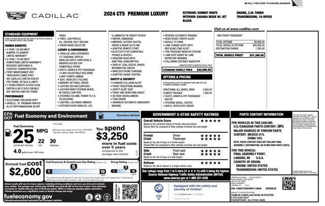 used 2024 Cadillac CT5 car, priced at $26,100