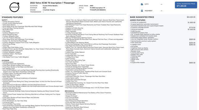 used 2022 Volvo XC90 car, priced at $28,500