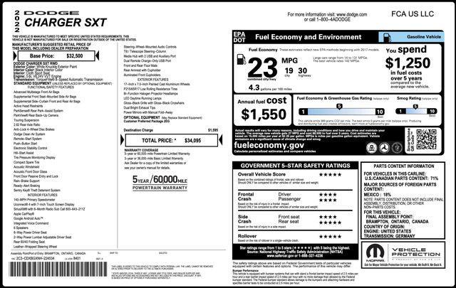 used 2022 Dodge Charger car, priced at $15,300