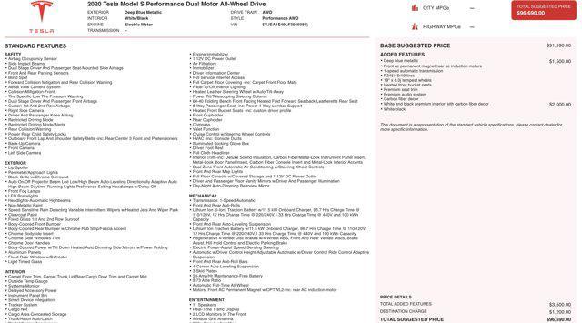 used 2020 Tesla Model S car, priced at $36,500