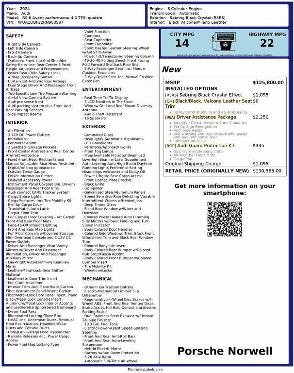 used 2024 Audi RS 6 Avant car, priced at $124,900