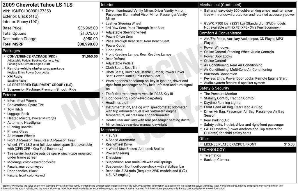 used 2009 Chevrolet Tahoe car, priced at $4,999